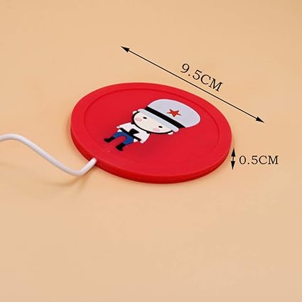 2 stuks draagbare cartoon siliconen USB-verwarmde onderzetter