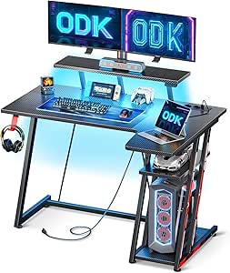 L-vormig gamingcomputerbureau met opbergrek